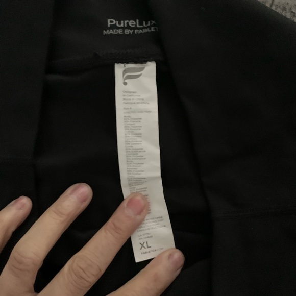 Purelux Fabletics XL Black Drawstring Ruched Leggings - Picture 3 of 4